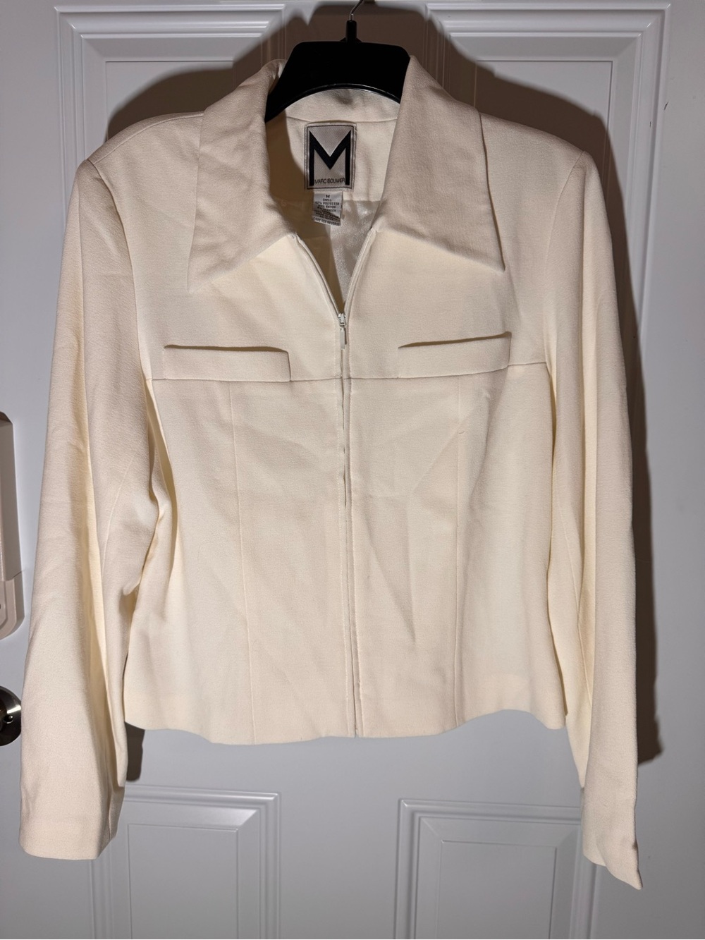 Marc Bouwer Cream Zip-Front Blazer Jacket